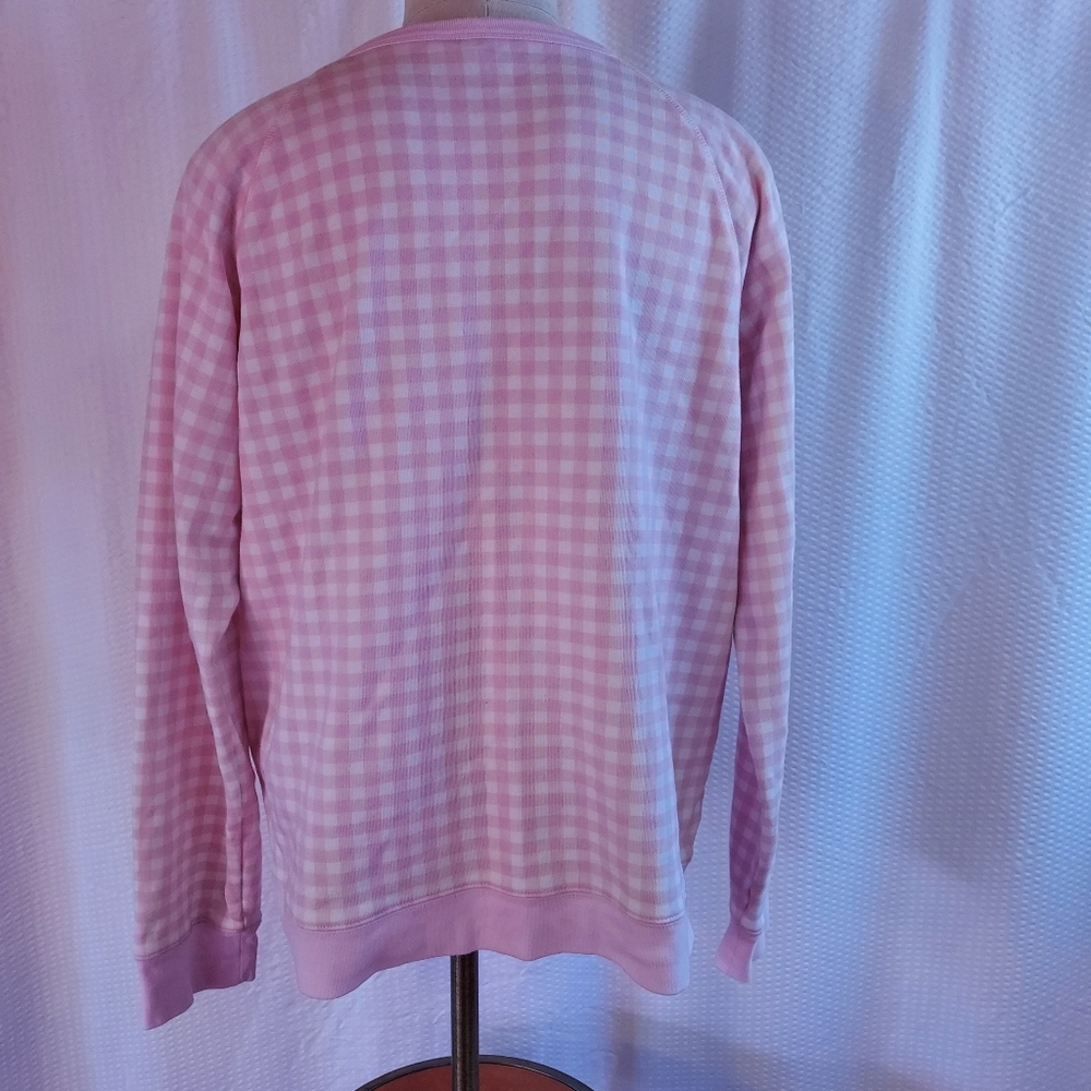 Draper James Women's Sweatshirt Size XL Pink Gingham  Checked Cottagecore Spring - Picture 4 of 10